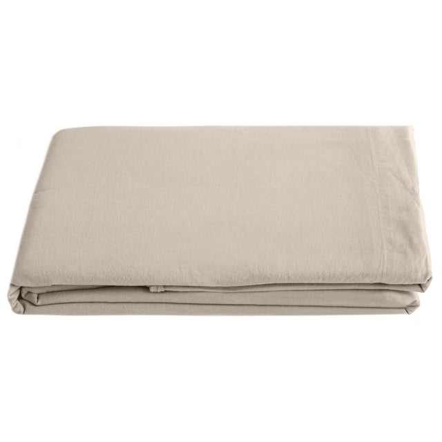 Drap plat lin et coton 270x300 cm collection OPERA beige ficelle