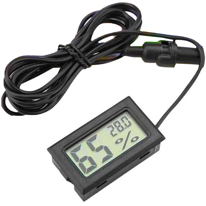 Cyfrowy termometr-higrometr Mini elektroniczny miernik temperatury i wilgotności do użytku wewnątrz i na zewnątrz z sondą