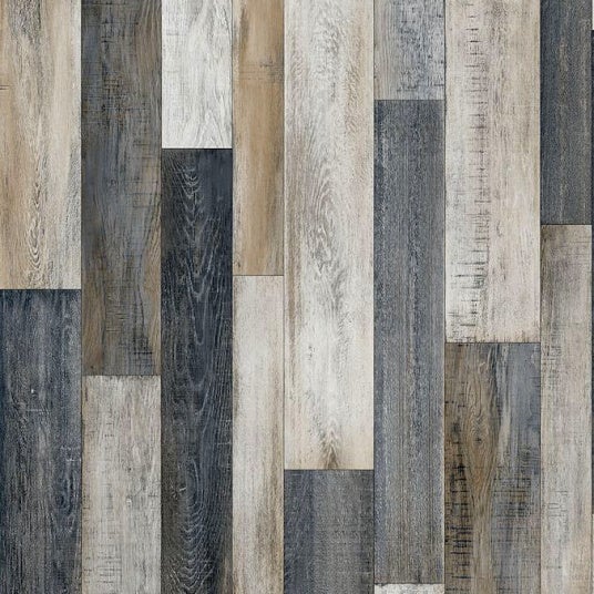 Sol Vinyle - Imitation parquet irisé foncé - 4m x 3m