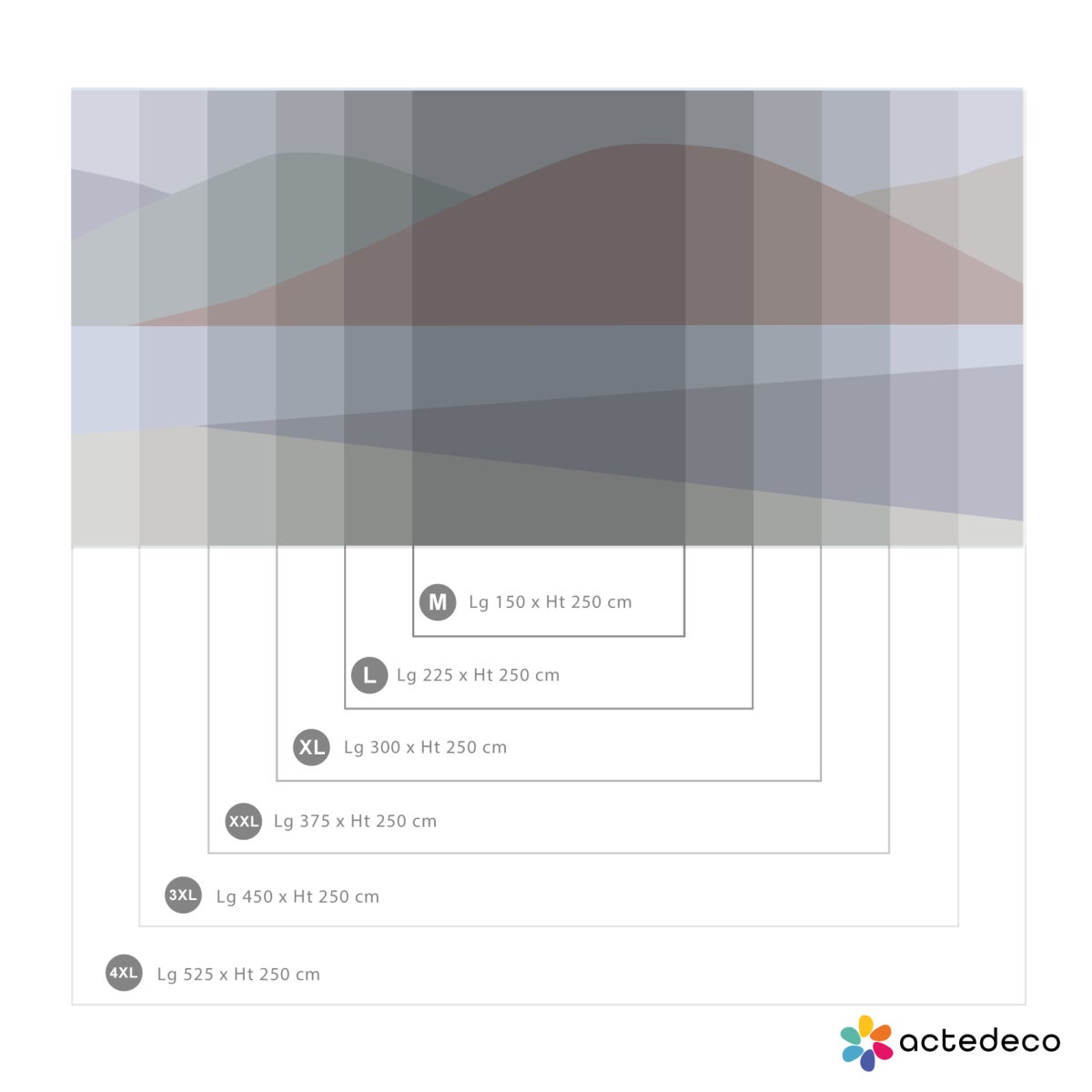 Carta da parati panoramica Paesaggio collinare geometrico Verde 375x250cm - 3