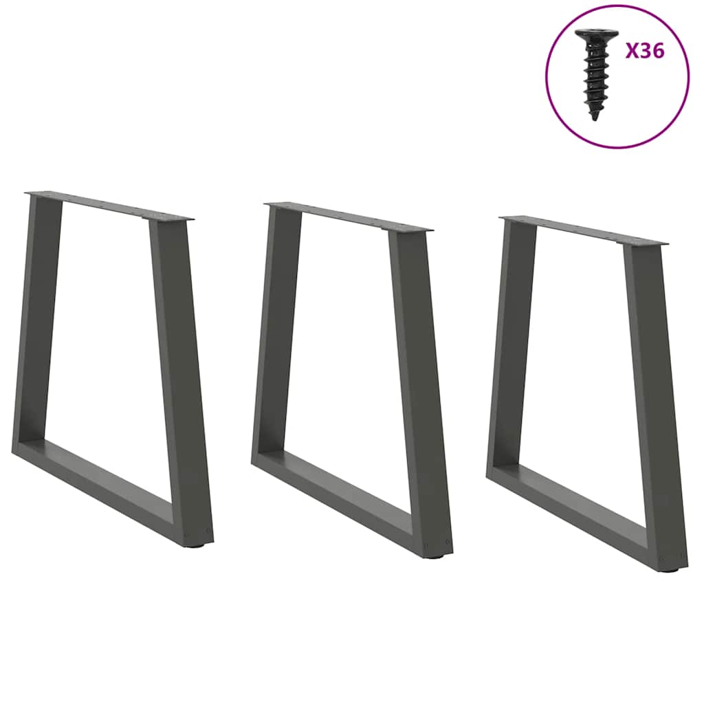 Maison Exclusive - Pieds de table à manger en V 3 pièces Anthracite 70 x (72-73,3) cm Acier - 3