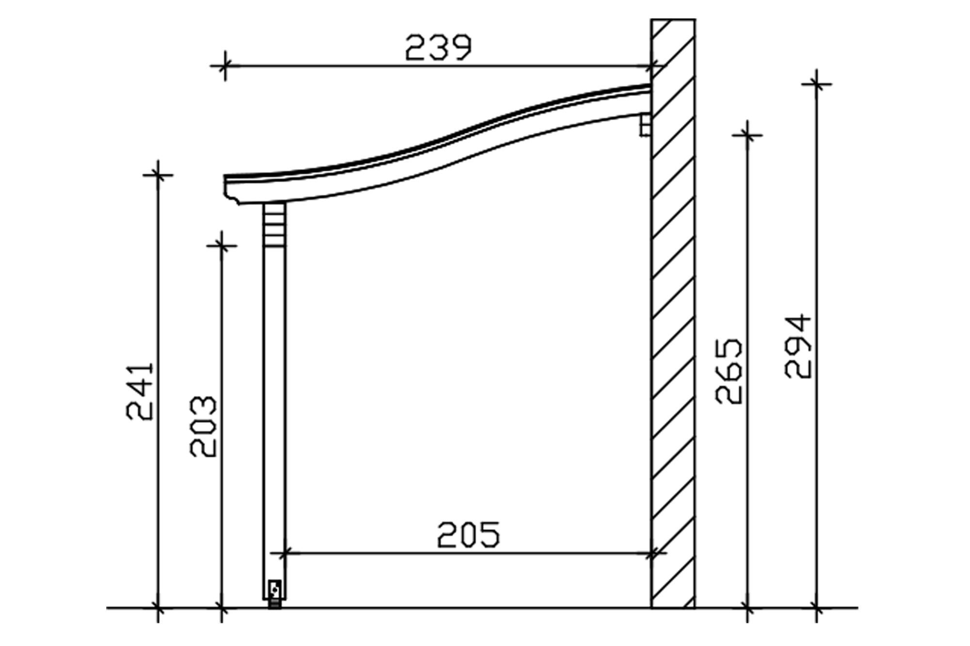Pergola adossée Marron en bois lamellé collé 10.37 m² - 7