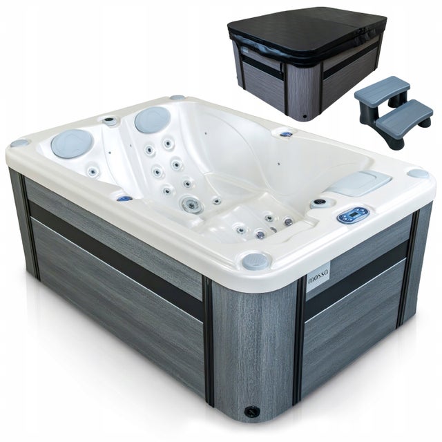 SPA ogrodowe wanna z hydromasażem 2 osobowe 200x135cm pokrywa drabinka