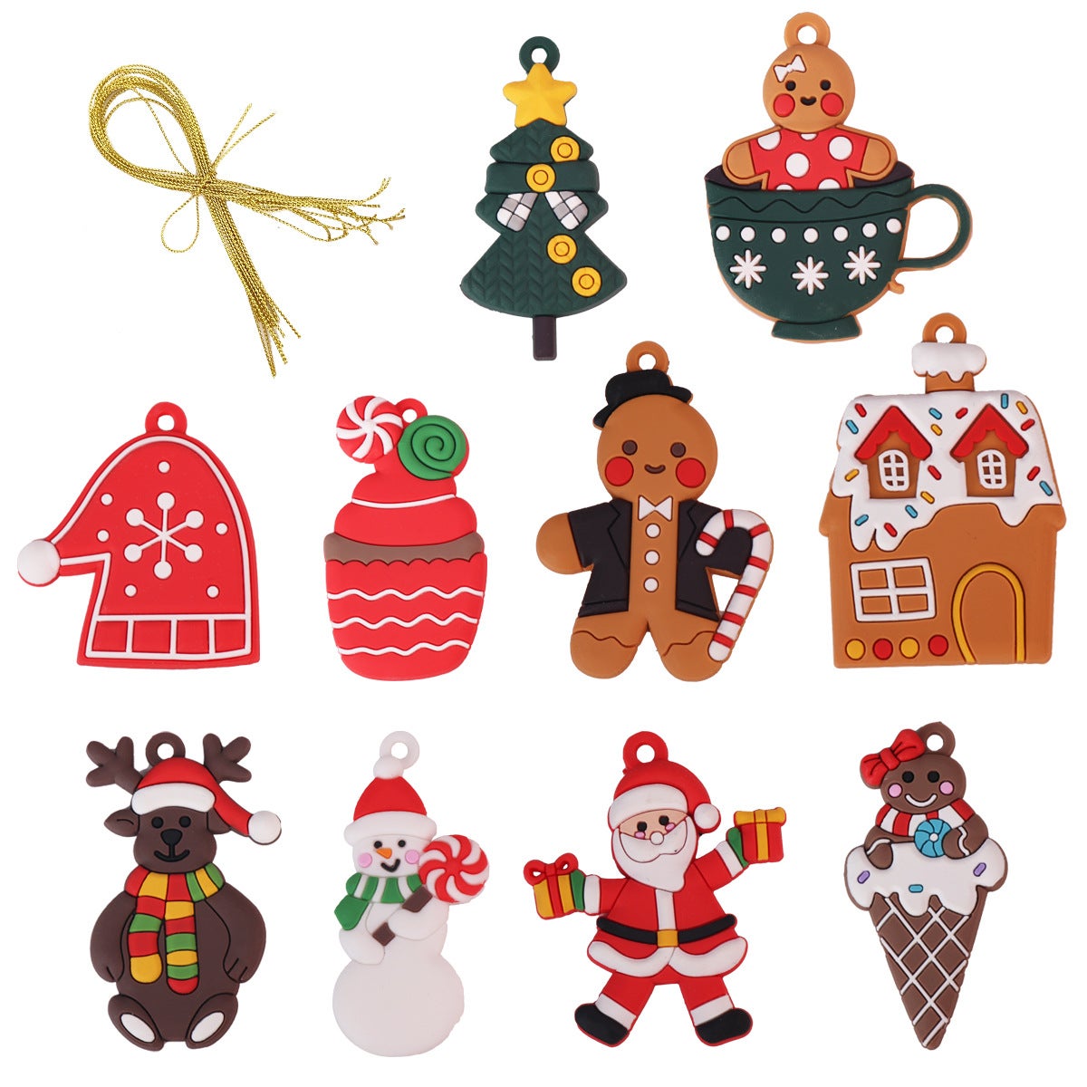 Lot de 14 figurines de décoration de Noël en résine miniature - Décoration de jardin - Mini ornements pour fée, jardin, bonsaï, maison de poupée, maison, décoration de table, accessoires DIY