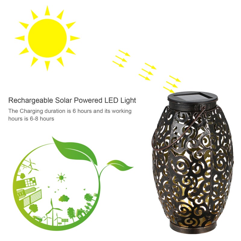 Luz LED de Lanterna a Energia Solar, Lâmpada Suspensa Exterior IP44 ...