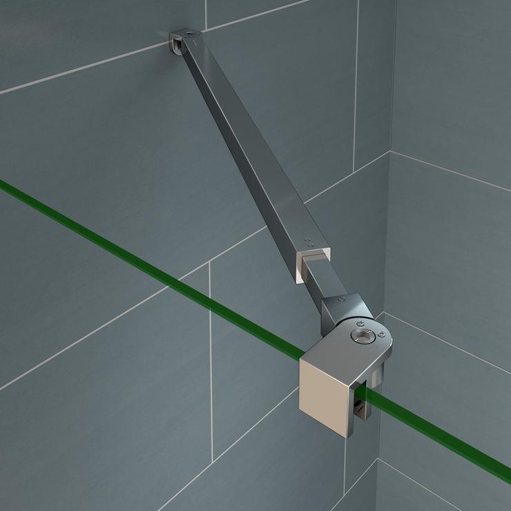 Aica Barre De Stabilisation Carrée Pour Paroi De Fixation Paroi De Douche Barre De Fixation Extensible - 2