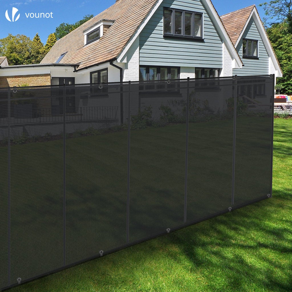 Brise vue occultant en HDPE 90g/m² 1.8x20m avec attaches de fixation anthracite VOUNOT® - 3