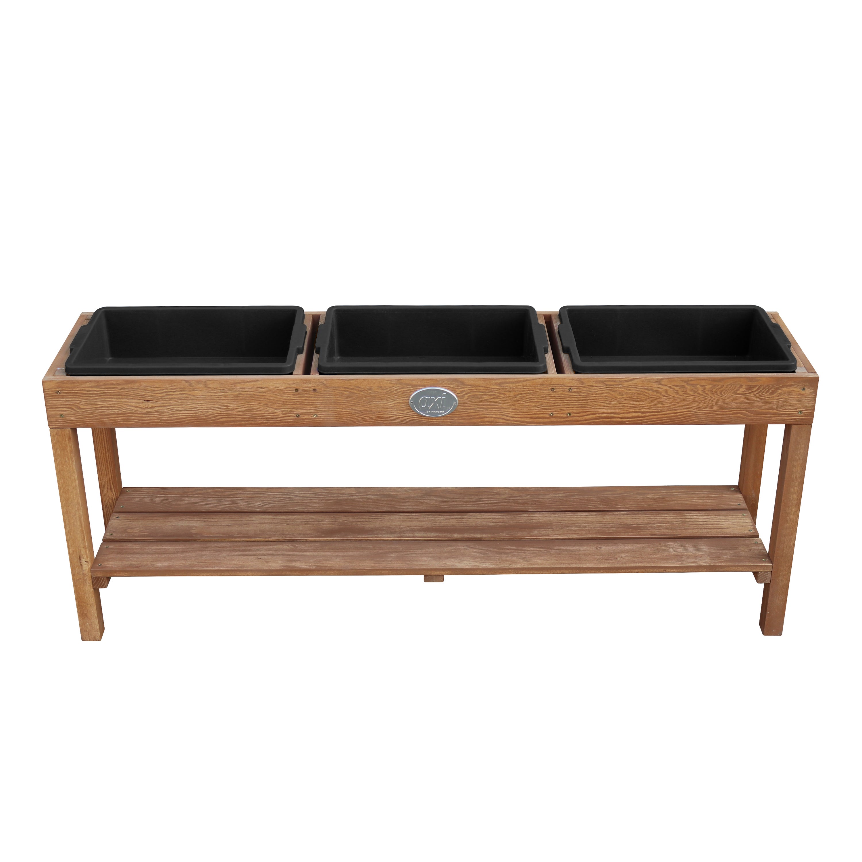 Axi Table À Sable Et Eau En Bois Brun Foncé - 124 X 50 Cm | Table D'Activité Avec 3 Récipients Et Une Étagère - 3