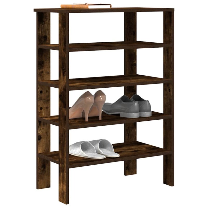 Półka na buty, przydymiony dąb, 61x32x87,5 cm vidaXL