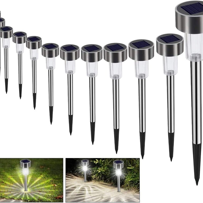 Solar Garden Outdoor Ground Lampy ogrodowe Wodoodporne Bezprzewodowe Lampy LED Dekoracyjne Oświetlenie Solarne Zewnętrzne Chłodne Białe Na Ścieżki