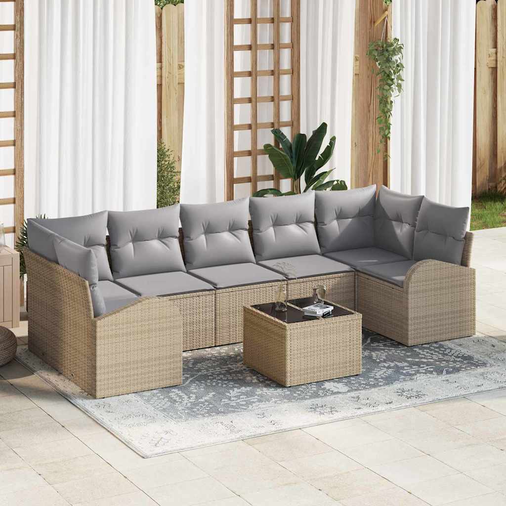 Zestaw Sof na Ogród Beżowy 55 x 55 x 37 cm polirattan vidaXL