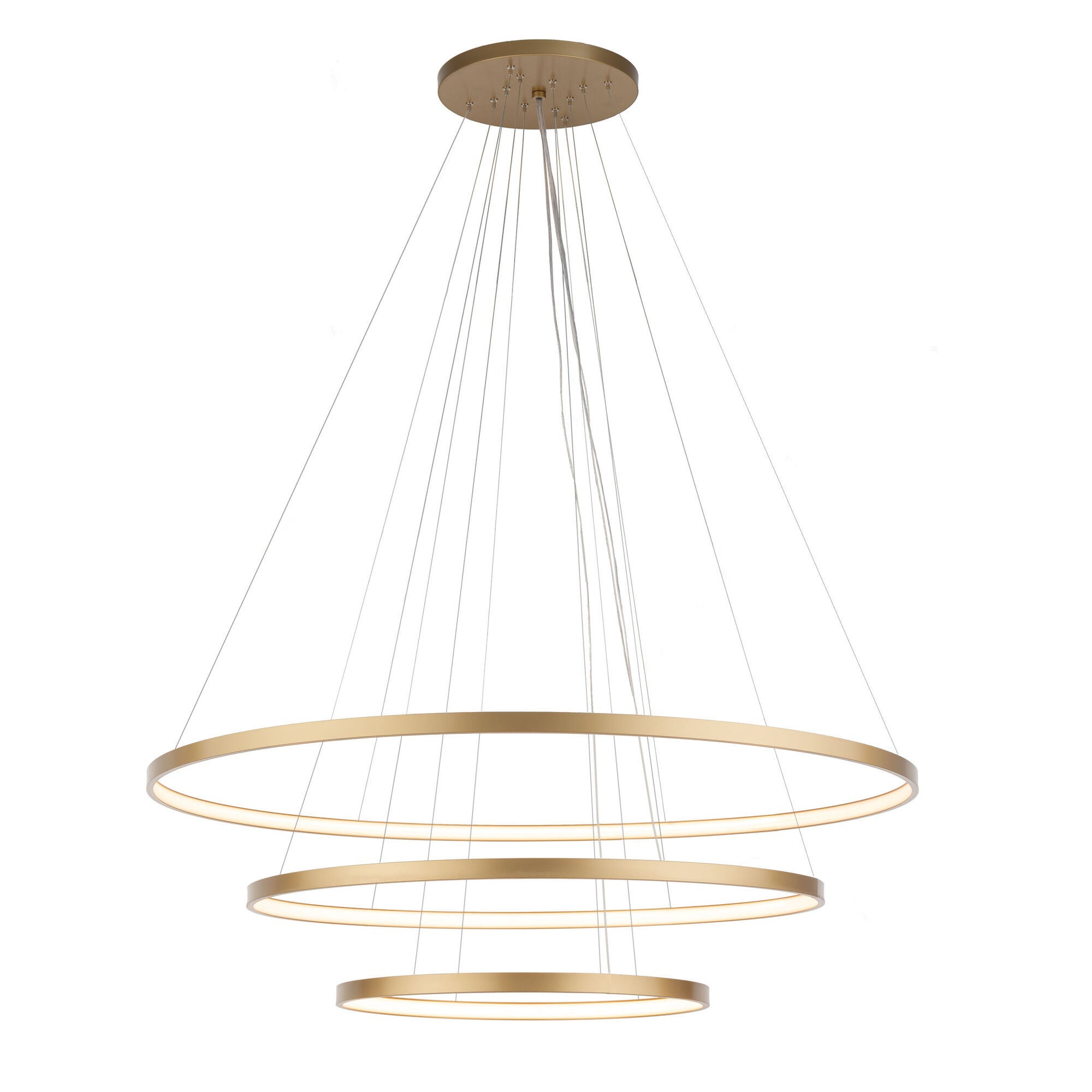 Lampa wisząca AGARI LED 163W Neutralna biel 21372lm złoty mat wym: 150 x 117 x 117 cm Shilo