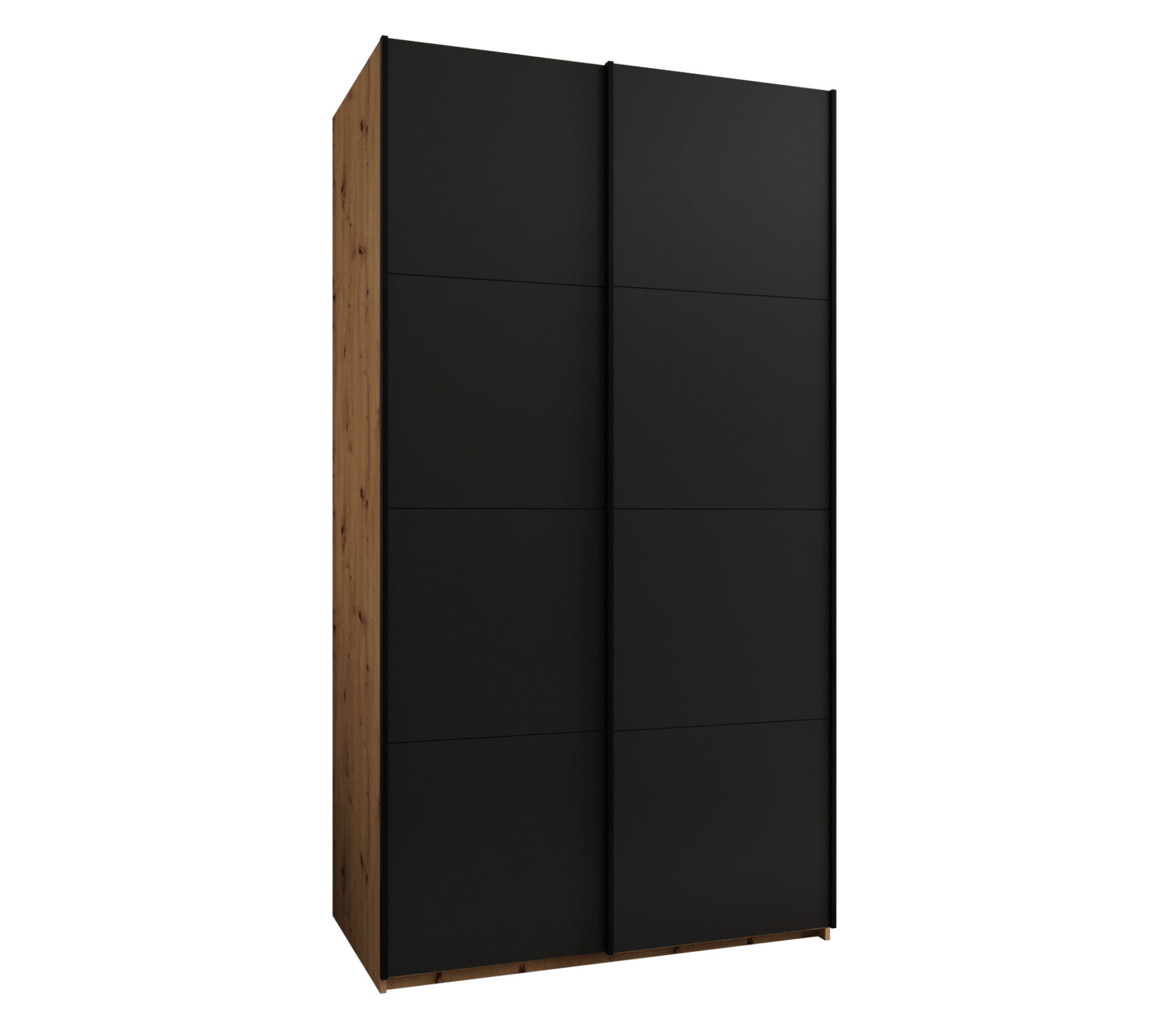 Szafa przesuwna wysoka Lux 1 130 x 64 x 245,5 cm artisan + czarny + u. czarny - Abiks Meble