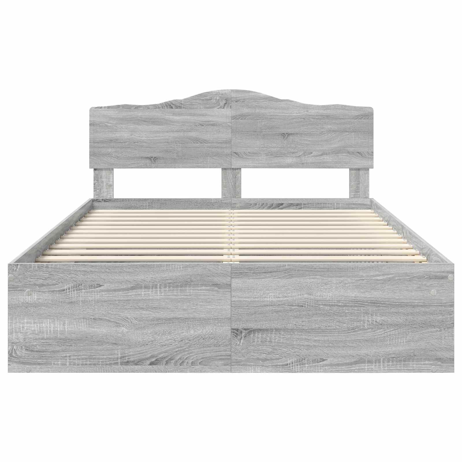 Cadre de lit gris 140 x 190 cm pin massif - 7