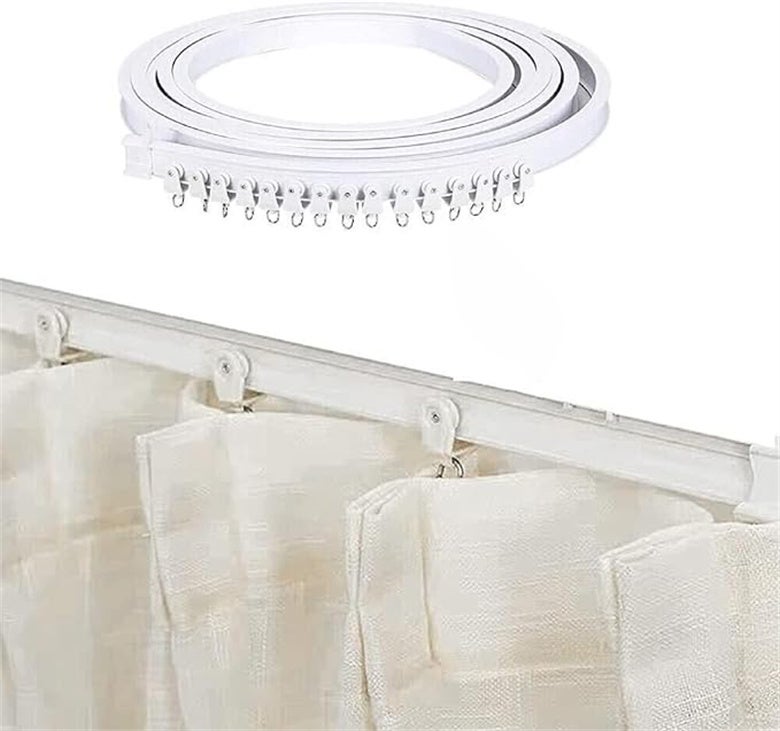 Rieles flexibles para cortinas de techo, rieles flexibles para cortinas, barras para cortinas,rieles curvos para cortinas de techo(200 cm) - ZAEWRY - 4