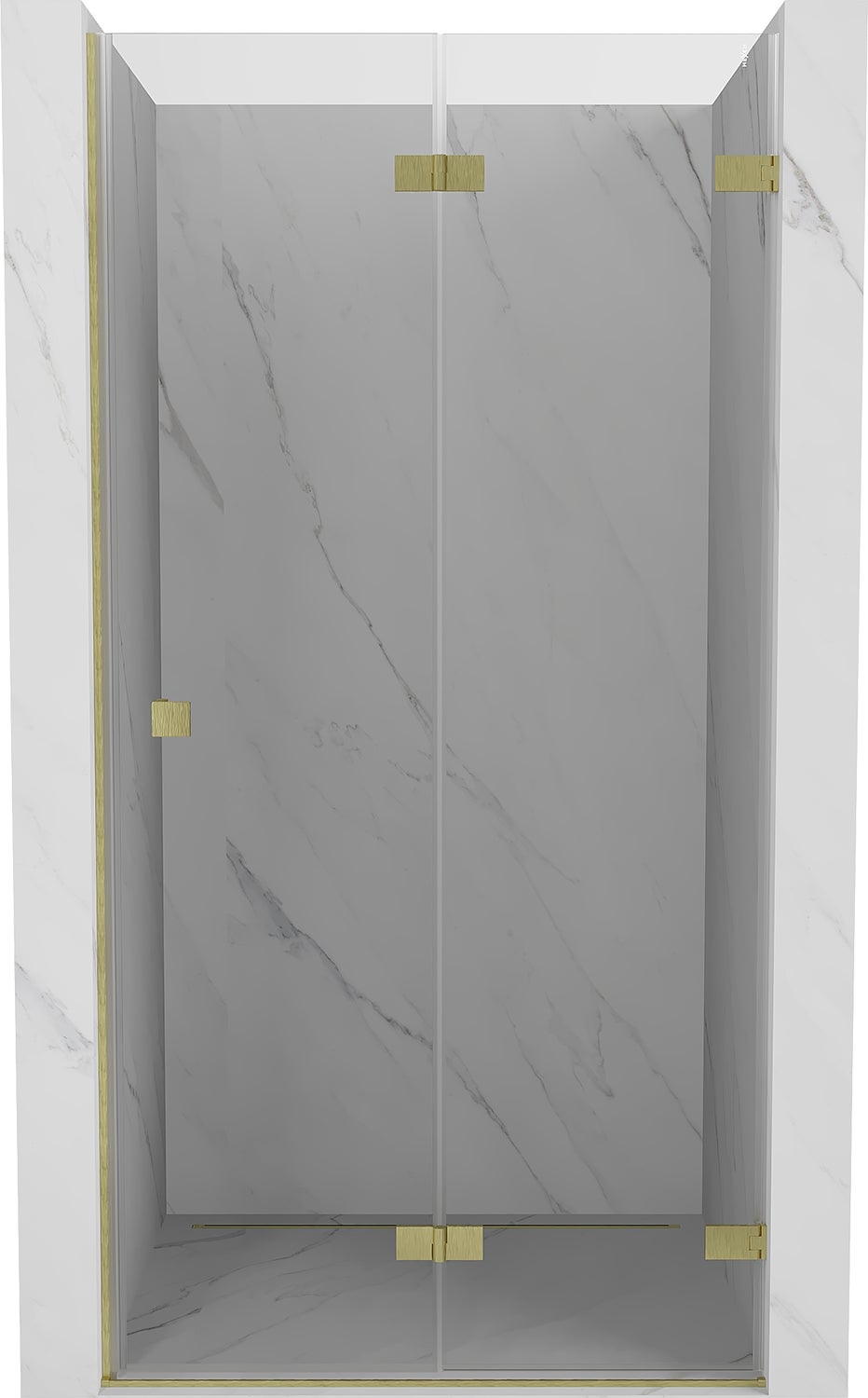 Mexen Lunar-F drzwi prysznicowe składane prawe 70 cm, transparent, złote szczotkowane - 836-070-000-55-00-P