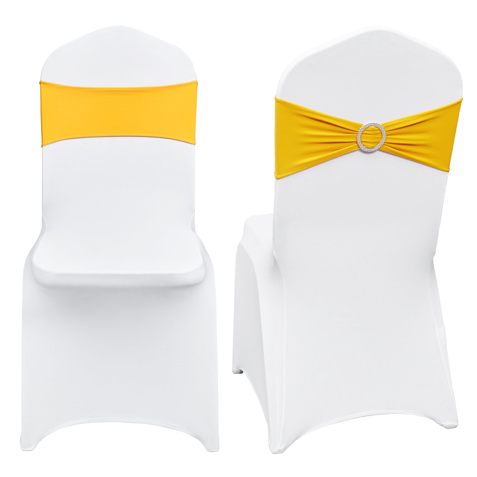 Housses De Chaise Extensibles 30 Pièces Blanc | Polyester-élasthanne, Pour Mariage, Banquet, Salle à Manger - 9