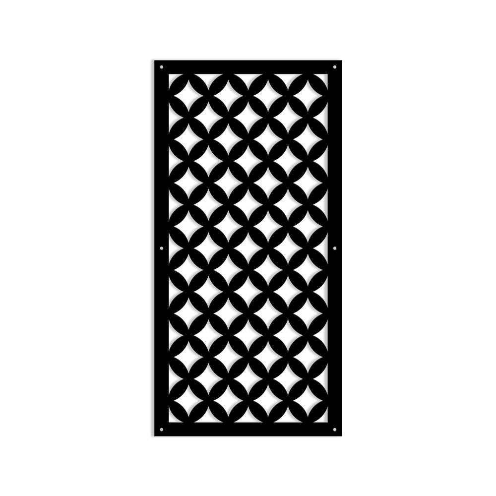 RHOMBUS - Panel perforowany z PVC - 47x94 cm Czarny parasol przeciwsłoneczny