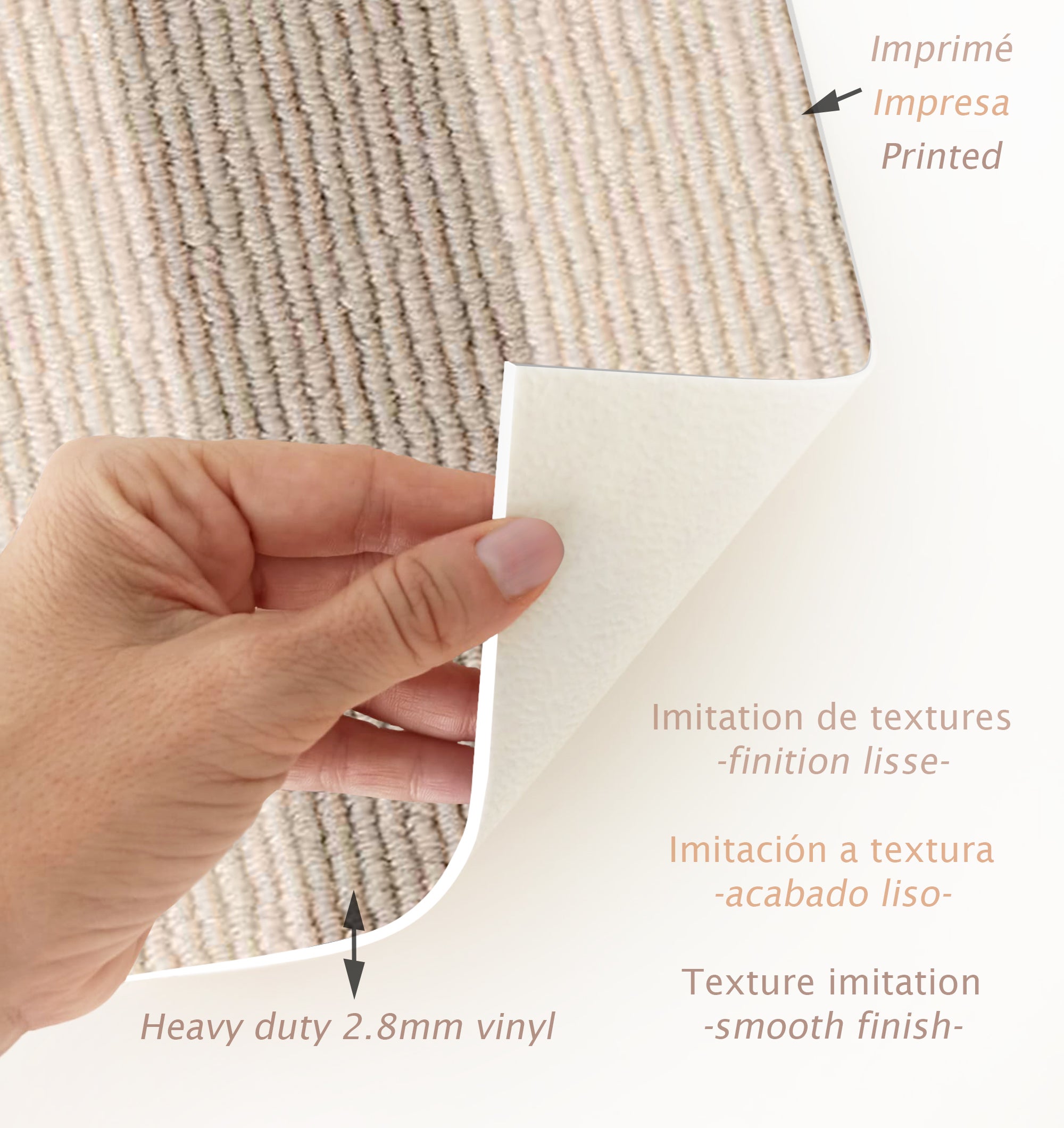 Tapis antidérapant en vinyle, Giza 200x266 cm - PVC imprimé, lavable, ignifuge, pour le salon et la cuisine - 6