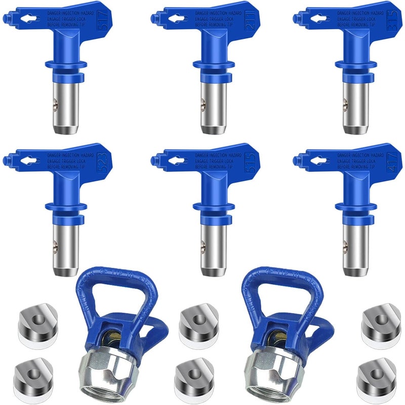 6-częściowa dysza do natrysku bezpowietrznego, dysza bezpowietrzna do pistoletu lakierniczego wysokociśnieniowego (typ 211, 315, 417, 515, 517, 523)