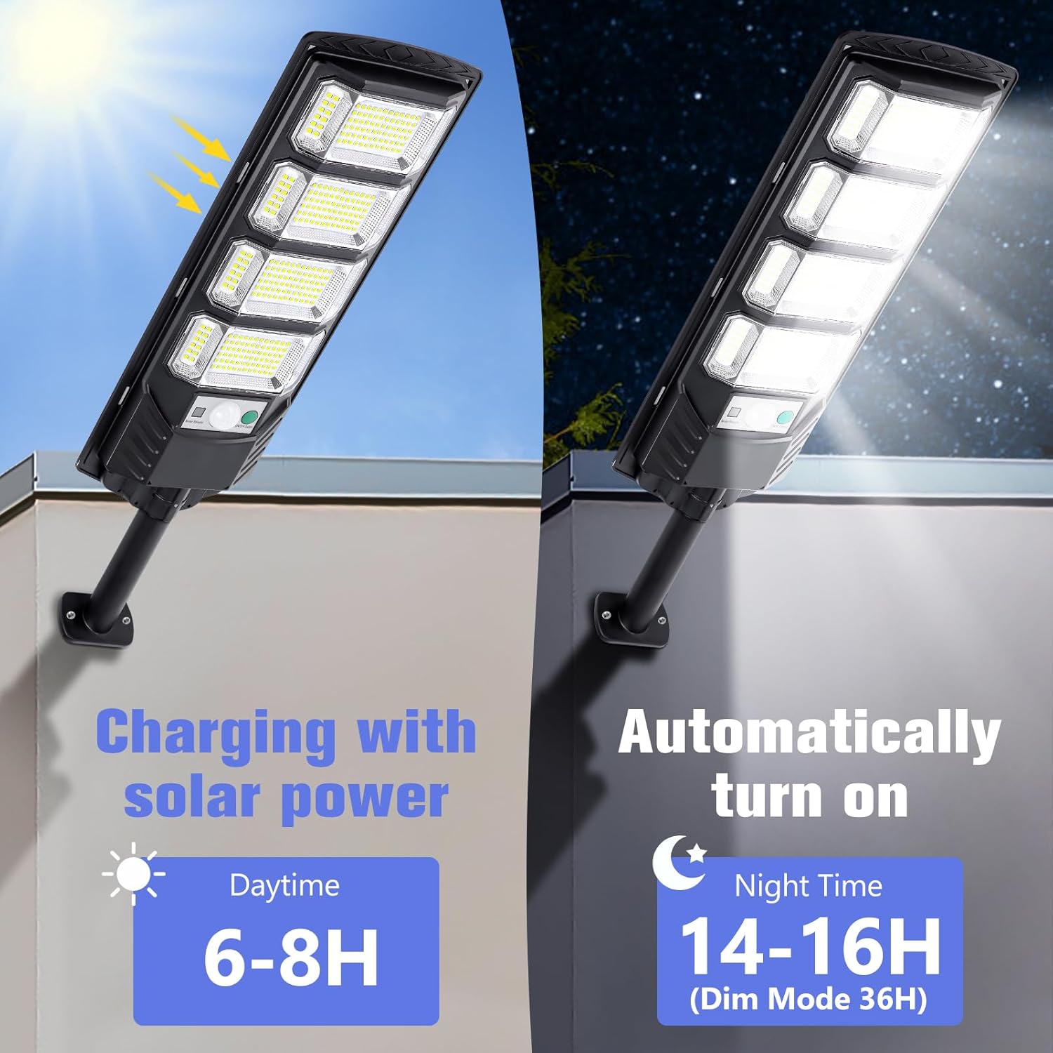 Lampe Murale à Capteur LED Solaire, Lampe De Rue Ajustable