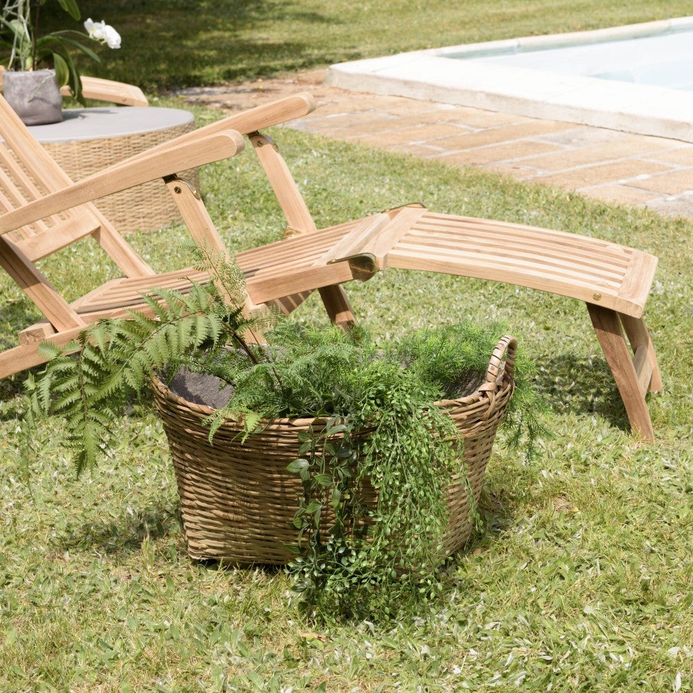 HECTOR - Pot de fleur ovale 60x53cm en bambou naturel avec anses - 5