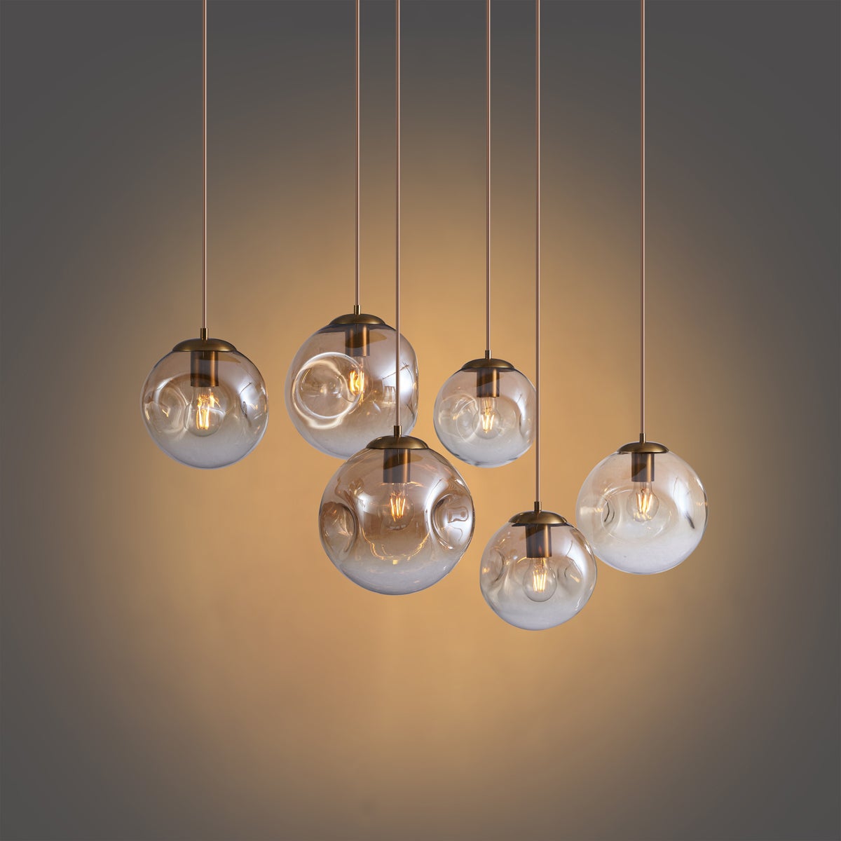 Qazqa art deco lampe suspendue pour table à manger - Douglass - doré/laiton, max. 15w, e27, à 6 lumières, 125cm, idéal pour la - 9