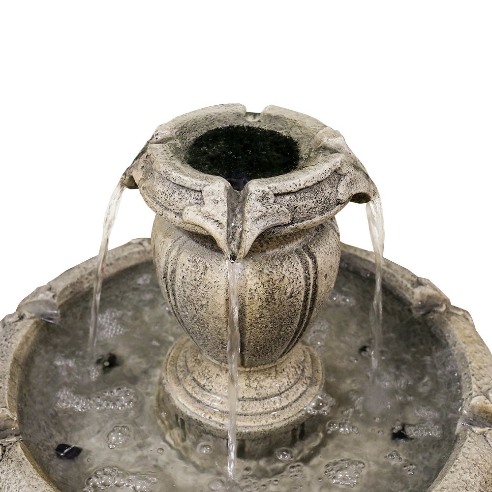 Fontaine moderne en béton de 122 cm de haut pour usage extérieur avec pompe électrique - 7