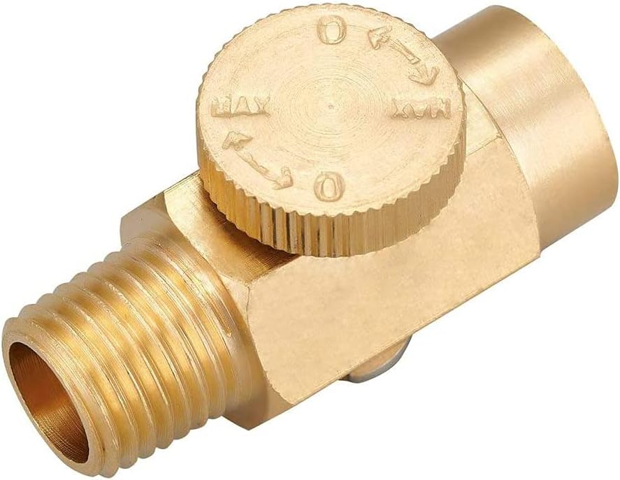 Mosiężne narzędzie do testowania sprężarki ciśnienia powietrza, zawór kontroli przepływu powietrza w linii, złączka 1/4 NPT męski x 1/4 NPT żeński