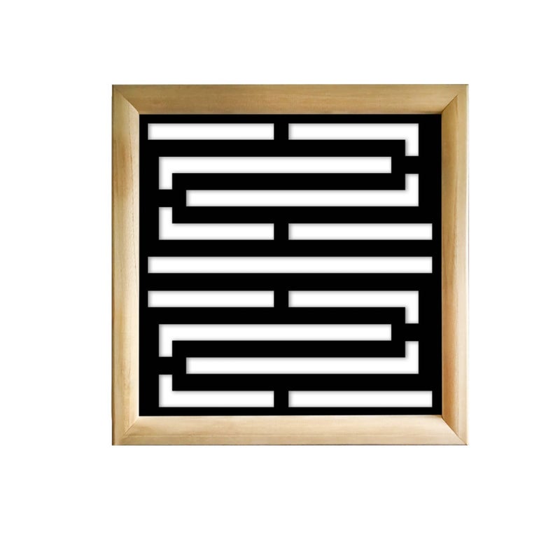 INTRICO - Kwadratowe moduły dekoracyjne z drewna i PVC - Rozmiar 73x73 cm - Grubość 64 mm - Kolor wewnętrzny CZARNY