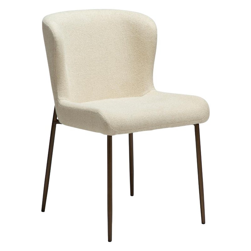 Glam Dan-Form krzesło stołowe bouclé offwhite.