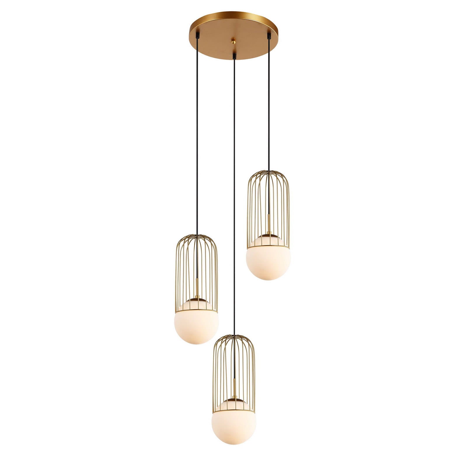 Lampa wisząca Matty złoto-biała 3 x E27 x 40W wym:120x30x30cm Italux