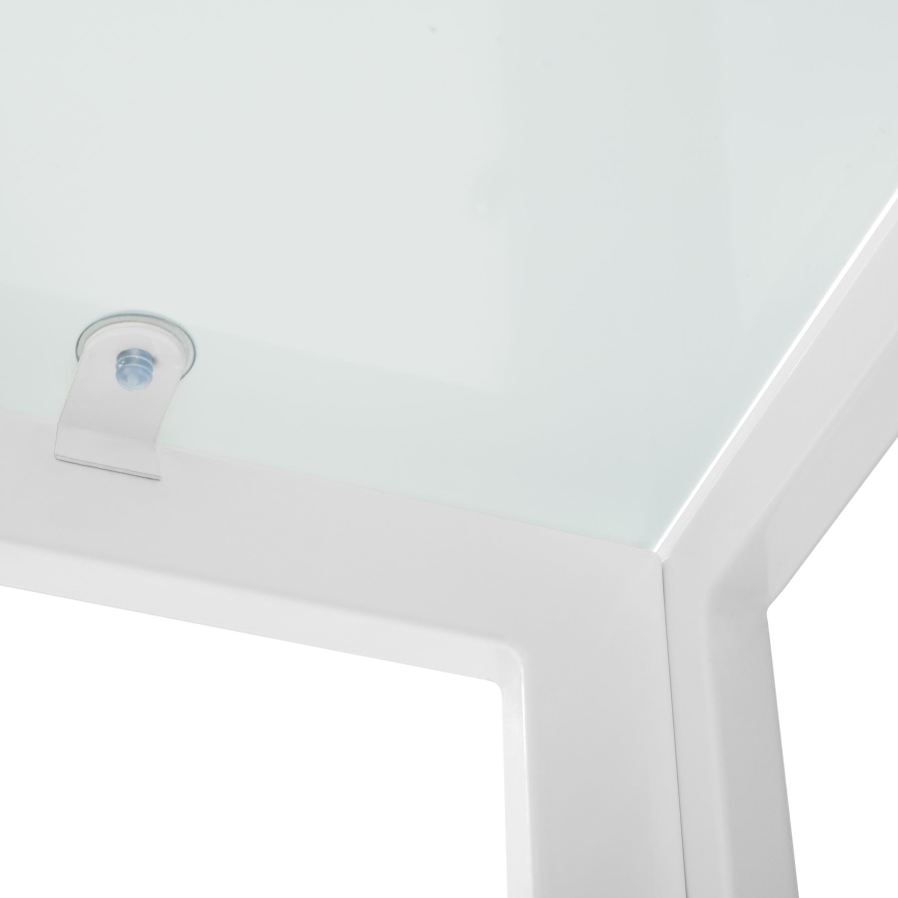 Set tavolo e 4 sedie mobili sala pranzo bianchi 4+1 in acciaio con seduta imbottita e rivestimento in ecopelle TECTAKE - 8