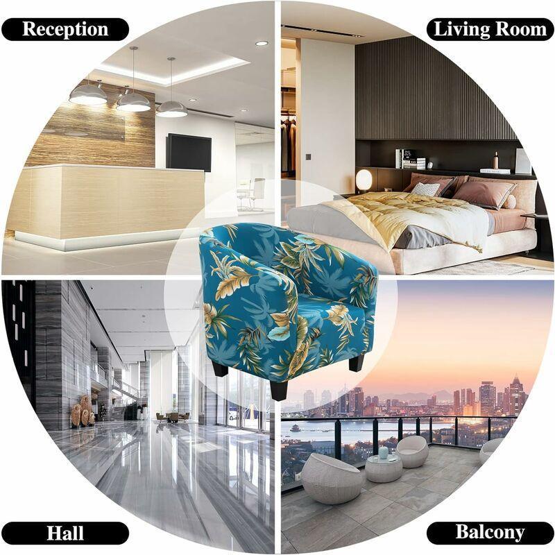 Highdi Housse De Fauteuil Cabriolet Chesterfield 2 Pièces, Extensible Couverture De Fauteuil Housse De Canapé Antidérapant Lavable Revêtement De Chaise Protecteur De Fauteuil (Plume Blanche