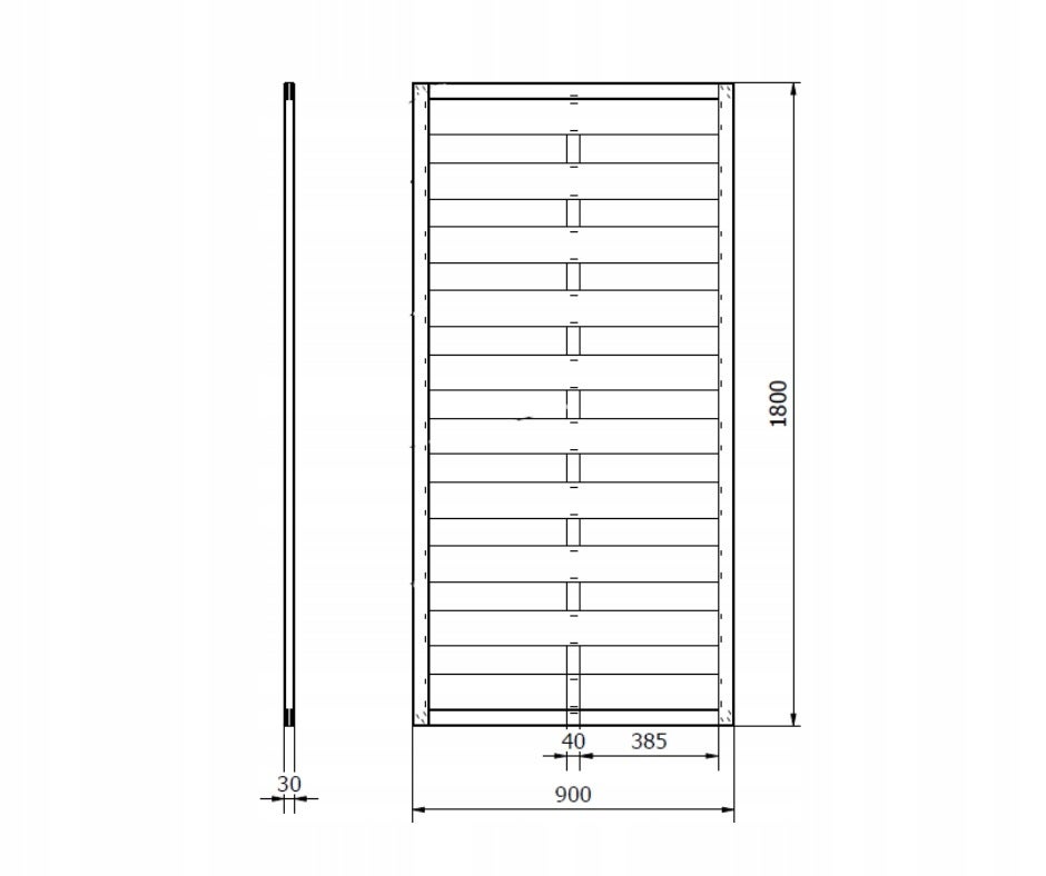 PANNELLO FRANGIVENTO/FRANGIVISTA LEGNO EURO PINO IMPREGNATO CORNICE MM 45X30 CM 90X180 - 2