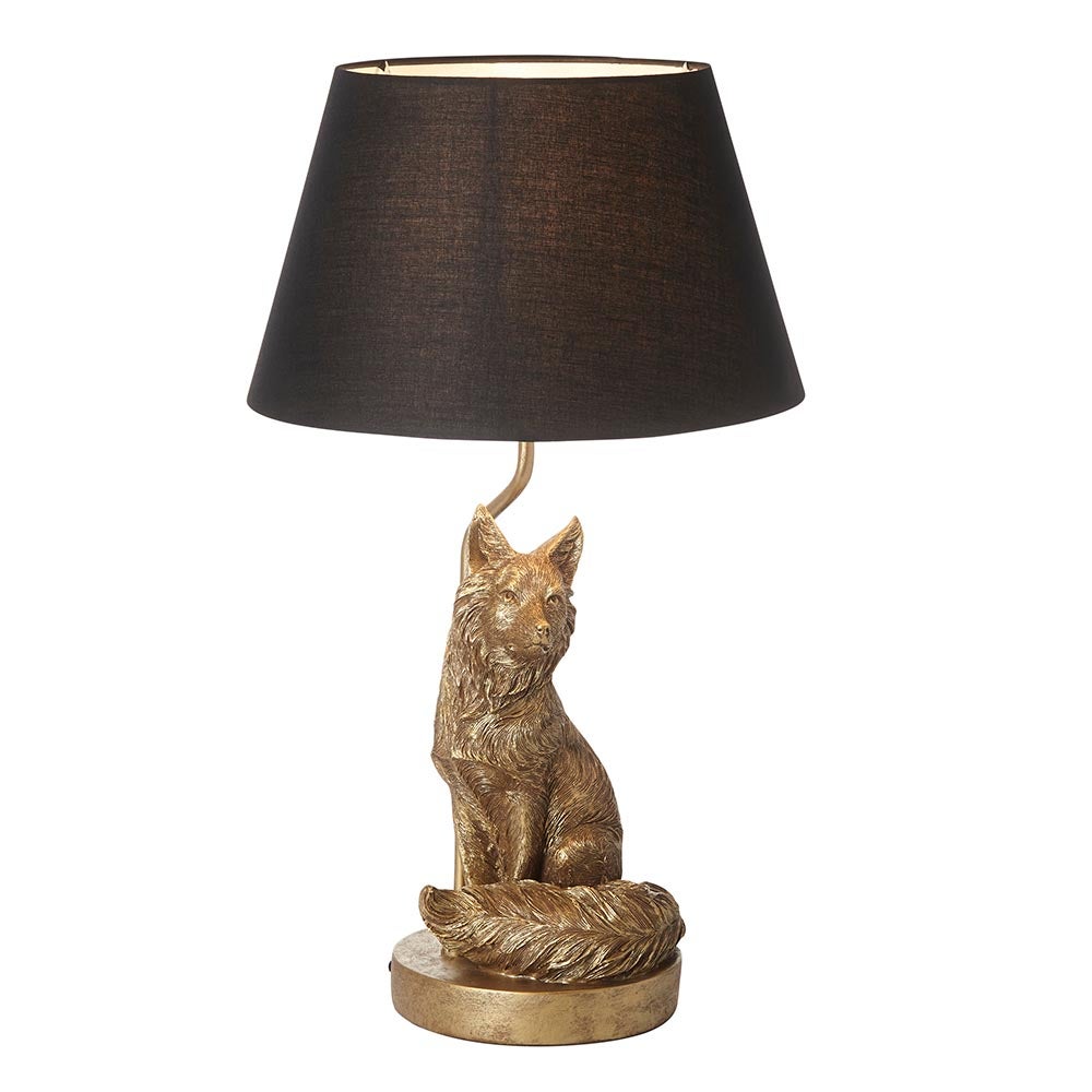 Lampa stołowa FOX vintage złota 1xE14x15W żywica wym:53x30x30cm IP20 Endon