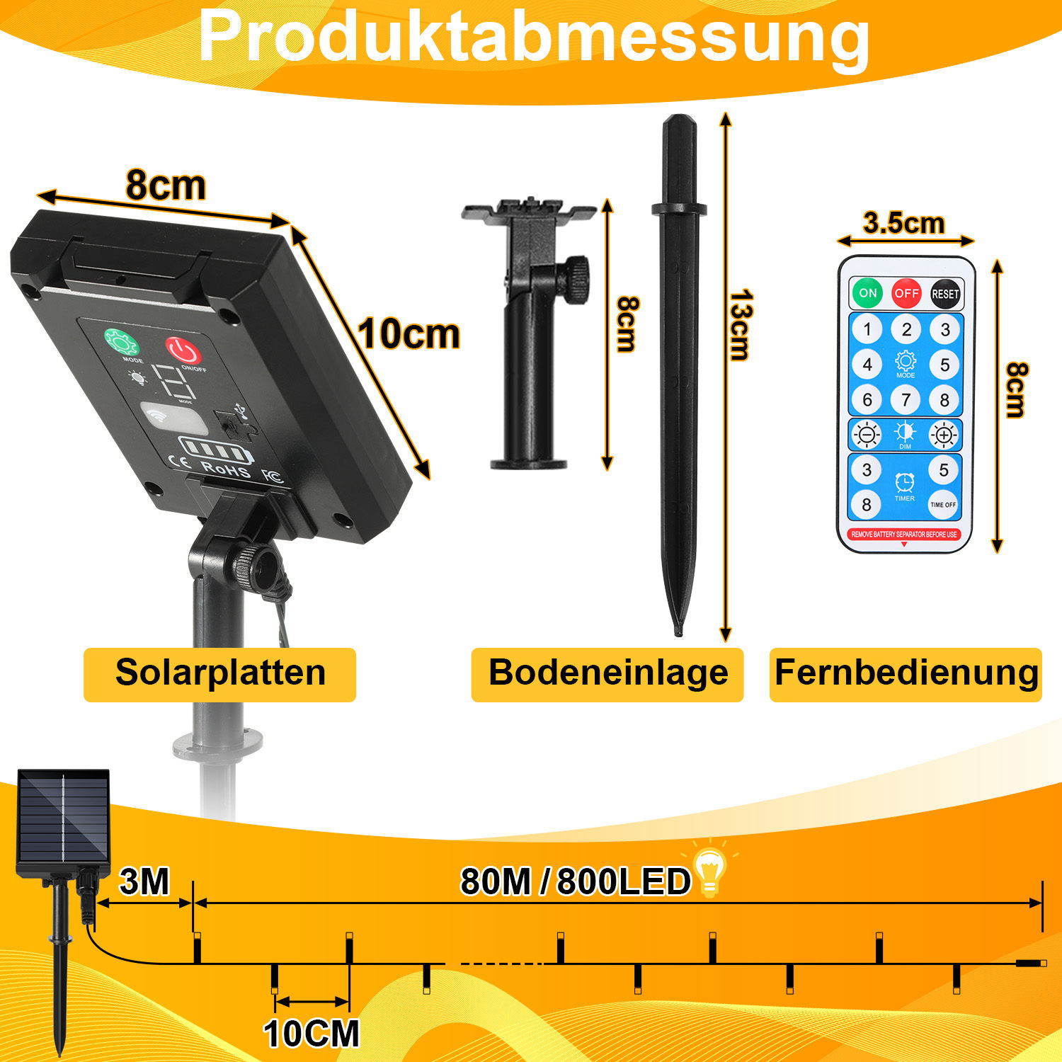 80M 800 LED Guirlande Lumineuse Solaire Extérieur Intérieur Carnaval Mariage Éclairage - IP44 Décoration de Noël pour Jardin anniversaire blanc chaud - 2