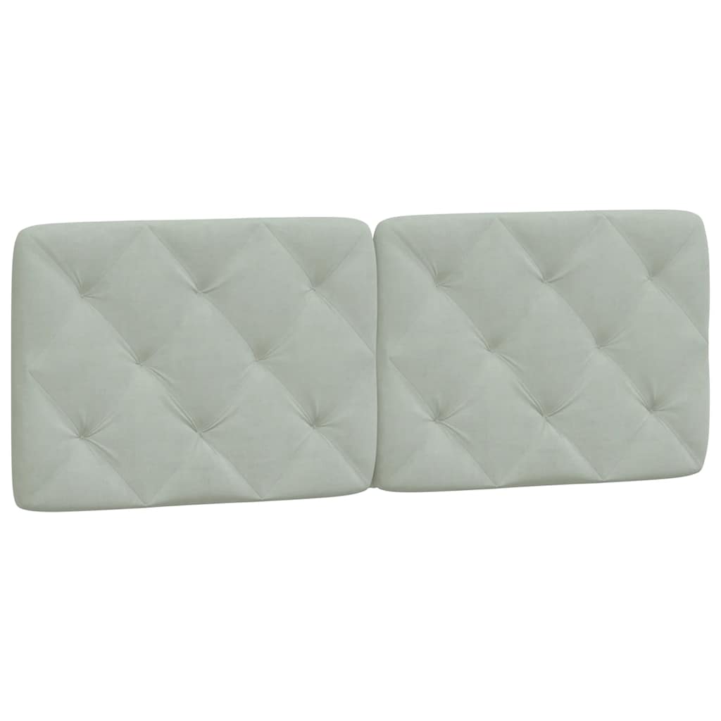 Cadre de lit sans matelas gris clair 120 x 200 cm en velours - 8
