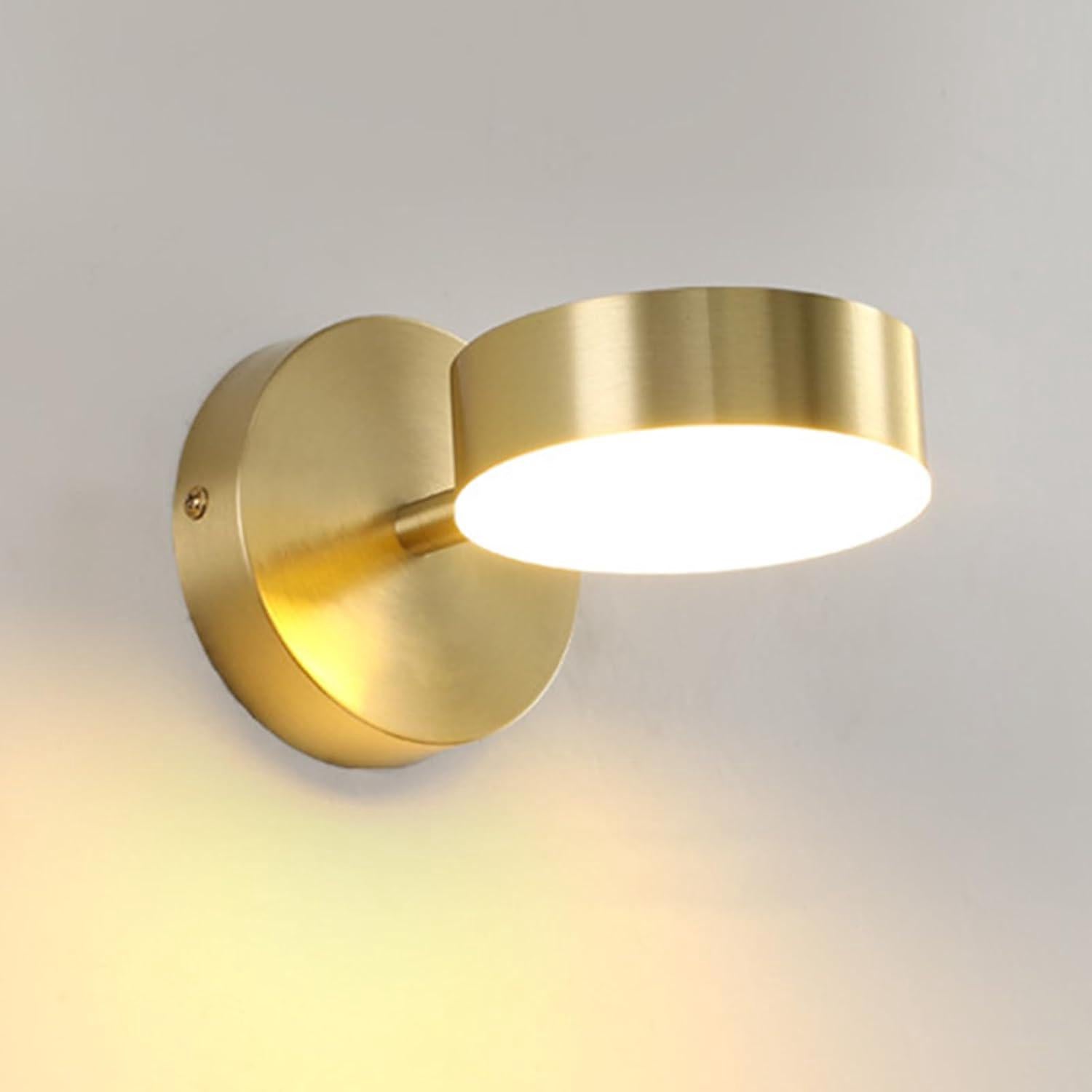 Wewnętrzny kinkiet LED metalowy w kolorze złotym z regulowanym kątem trzy temperatury barwowe nowoczesna lampa ścienna sypialni salonu kuchni biura