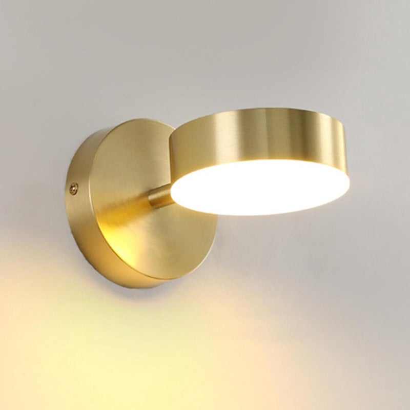 Wewnętrzny kinkiet LED metalowy w kolorze złotym z regulowanym kątem trzy temperatury barwowe nowoczesna lampa ścienna sypialni salonu kuchni biura