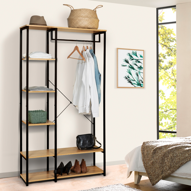 Dressing penderie étagères L. 90 cm DETROIT design industriel