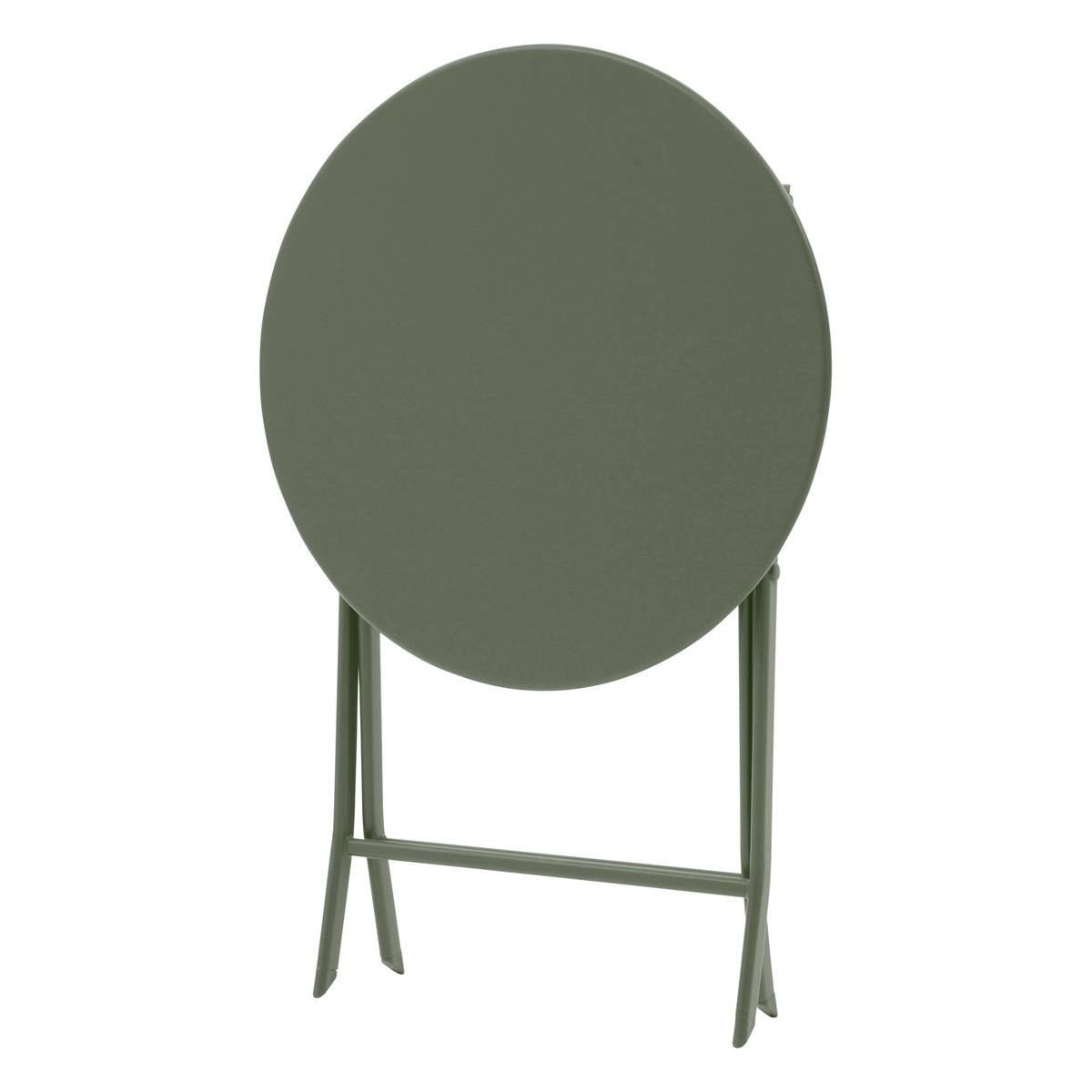 Table à manger de jardin rond en Acier Vert 2 places - 3