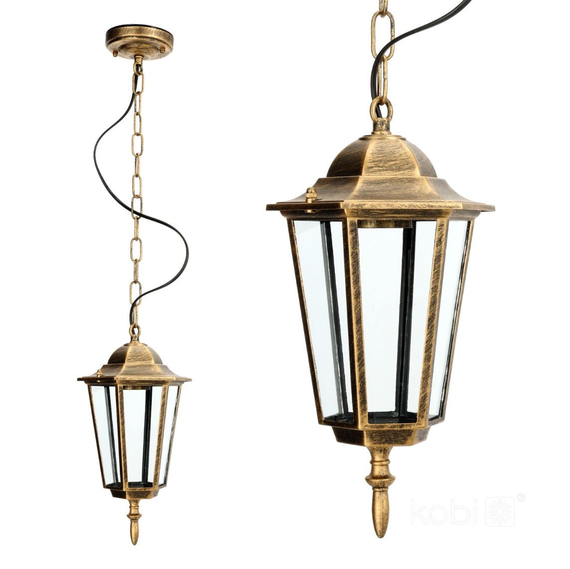 Lampa sufitowa zewnętrzna Lo 4105 złota 1xE27x50W wym: 79 x 17,5 x 17,5 cm aluminium Kobi