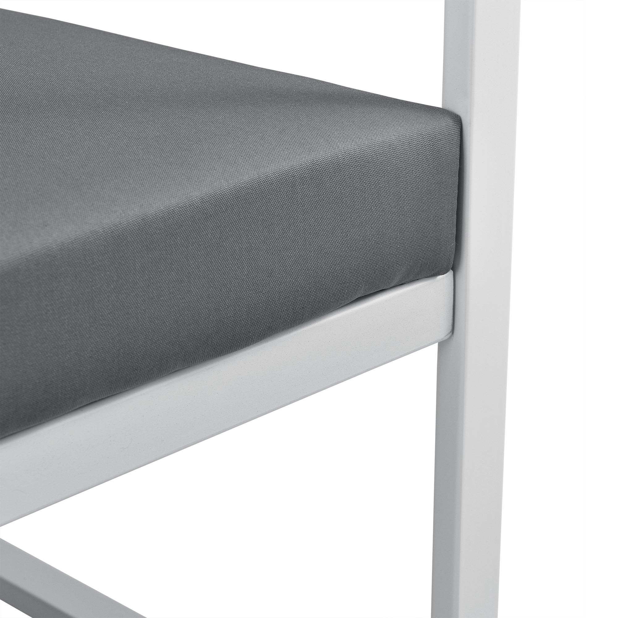 [casa.pro] Sofá de jardín 70 x 114 x 60 cm mueble de jardín para exterior con cojín blanco - 2