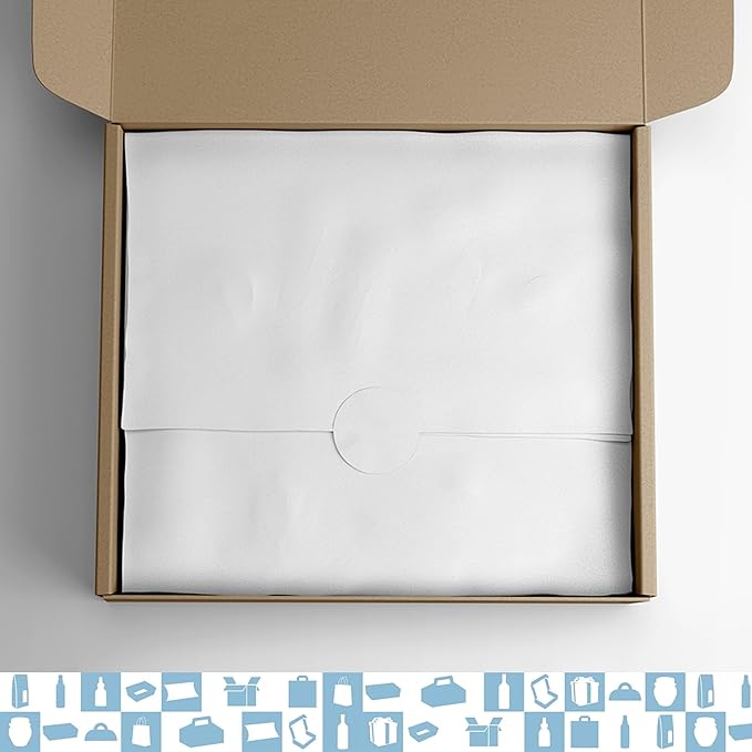 Papier de soie blanc 50x75 cm – Pack 100 feuilles pour emballages cadeaux, déco florale, pompons et créations artisanales - 3