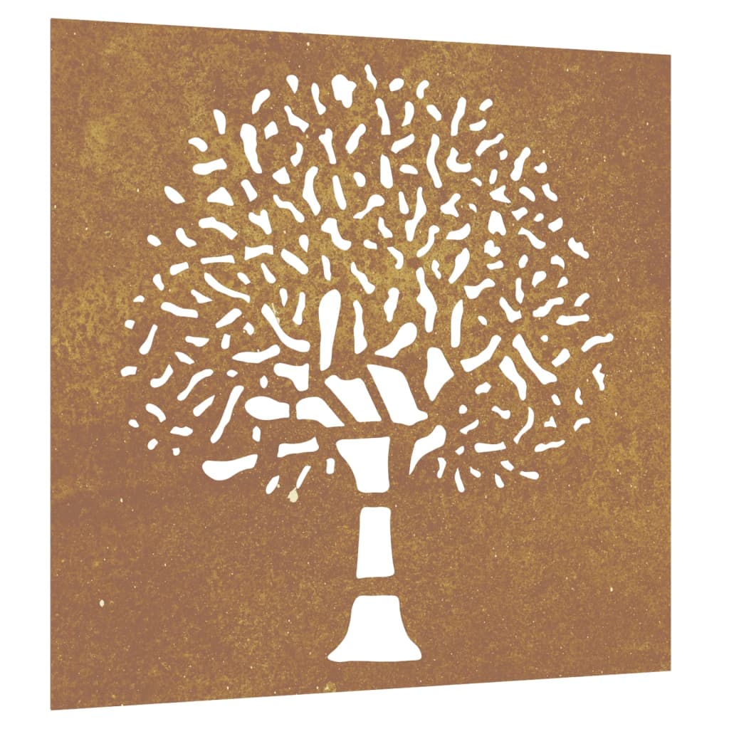 Maison Exclusive - Décoration murale jardin 55x55 cm acier corten design d'arbre - 2