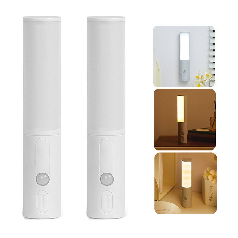 Lot De 2 Veilleuses Détecteur De Mouvement Vemfay - Rechargeable USB-C, 6500K, Portée 3m, 3 Modes (ON/OFF/AUTO)