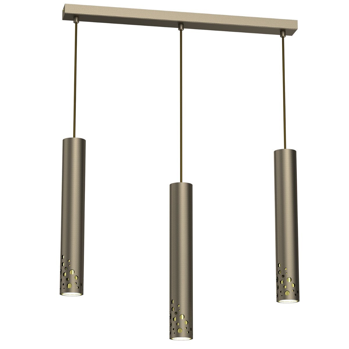 Lampa wisząca Altro Buble tytanowe złoto-złoty połysk 3xGU10x8W tuby wym: 120 x 60 x 5,5 cm metal Luminex