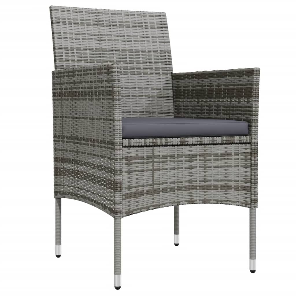 Ensemble de salle à manger de jardin et coussins 5pcs Gris/noir - 4