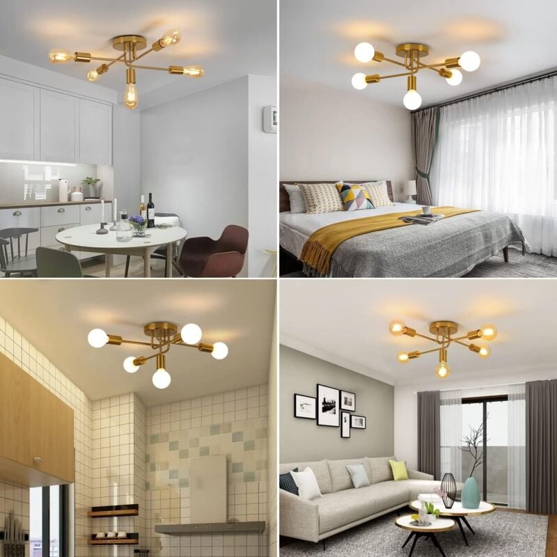 Lustre de salle à manger avec bras de lustre classique 5 lumières en